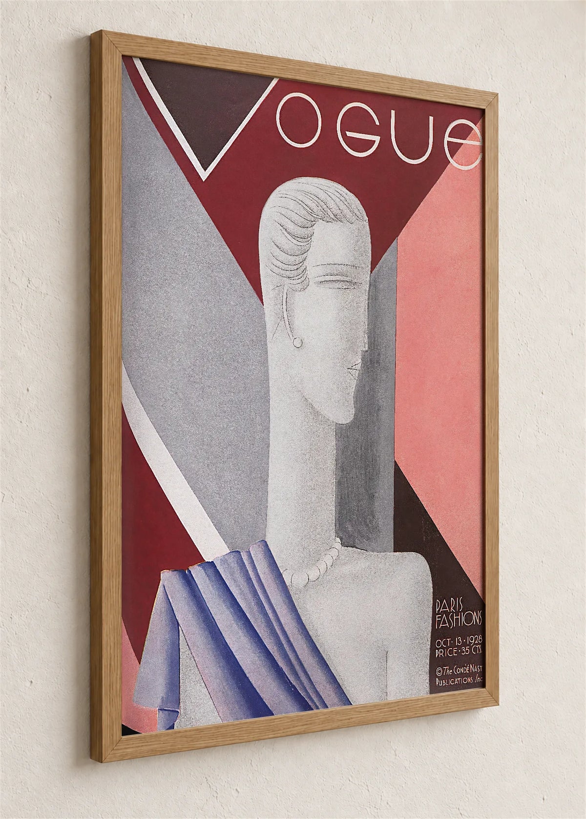 Vogue, pariska moda, oktobar 1928., braon ram iz ugla