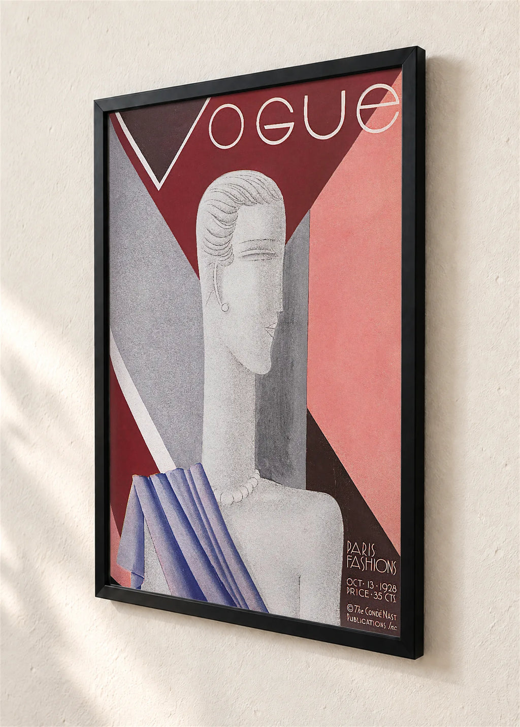 Vogue, pariska moda, oktobar 1928., crni ram, detalj