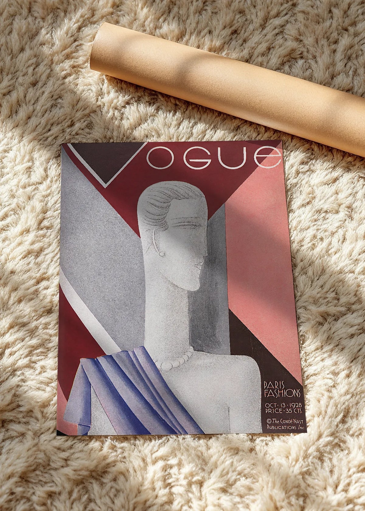 Vogue, pariska moda, oktobar 1928., poster bez rama